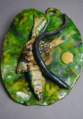 アルフレッド・ルノローAlfred Renoleau Alfred Renoleau - Large round plate with crayfish - French